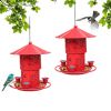 Hanging Hummingbird Feeder; 3 Feeder Ports for Birds; outdoor garden decoration; iron bird feeder; water feeder