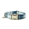 Adjustable Collar - Quick Release Metal Alloy - Blue Plaid